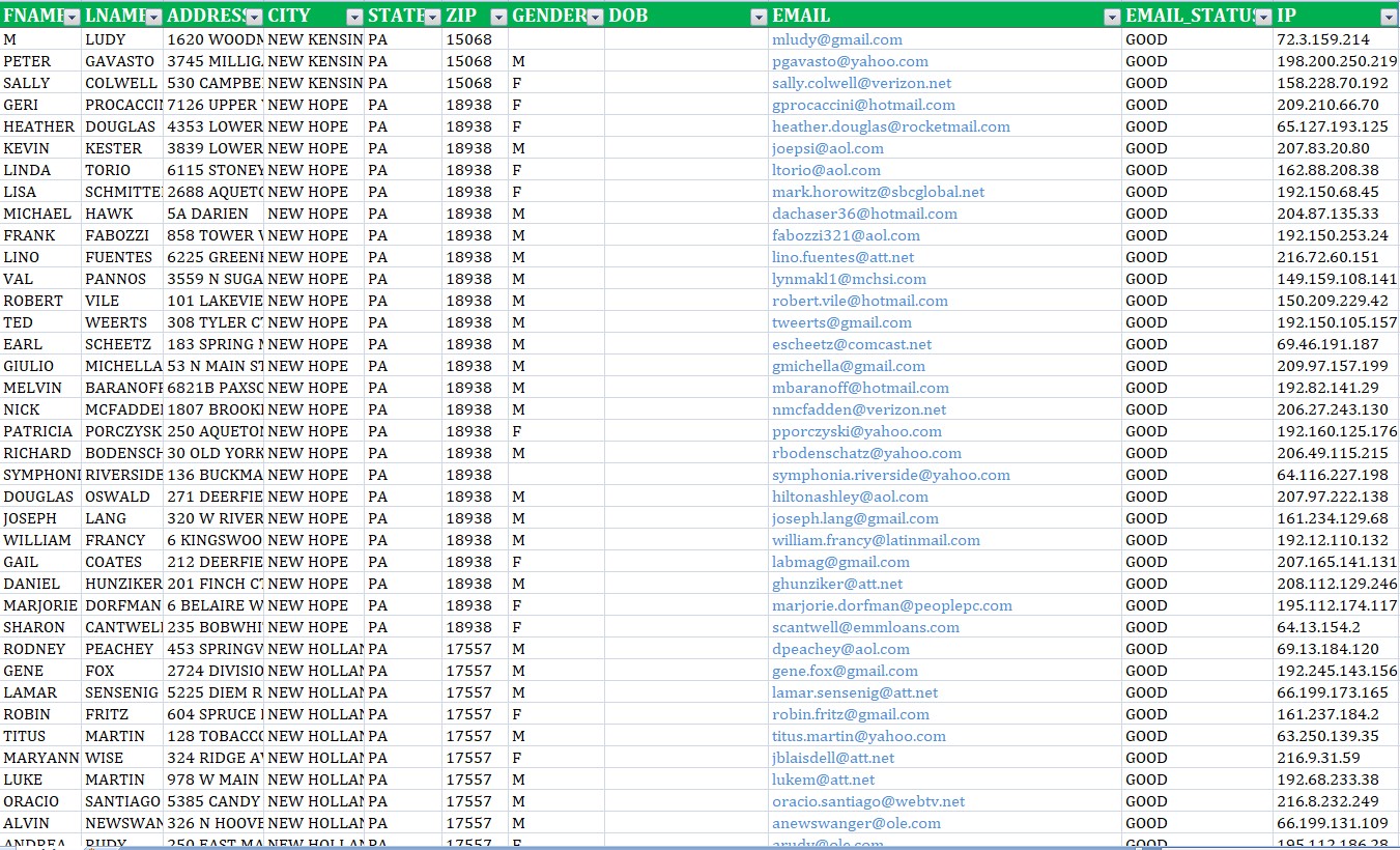 USA Email Address List | B2C Database